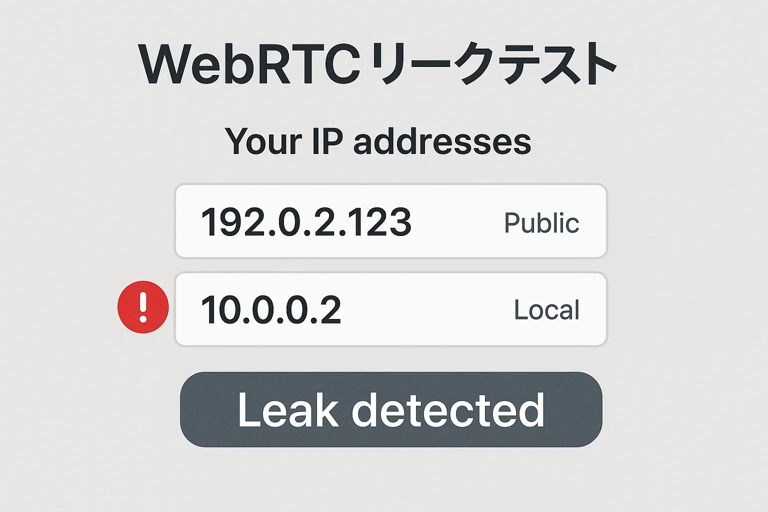 検証③：WebRTCリークチェック