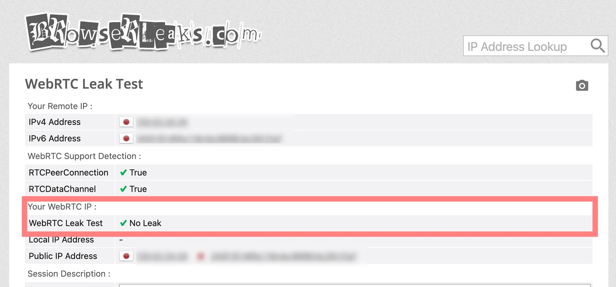 WebRTC漏洩テスト